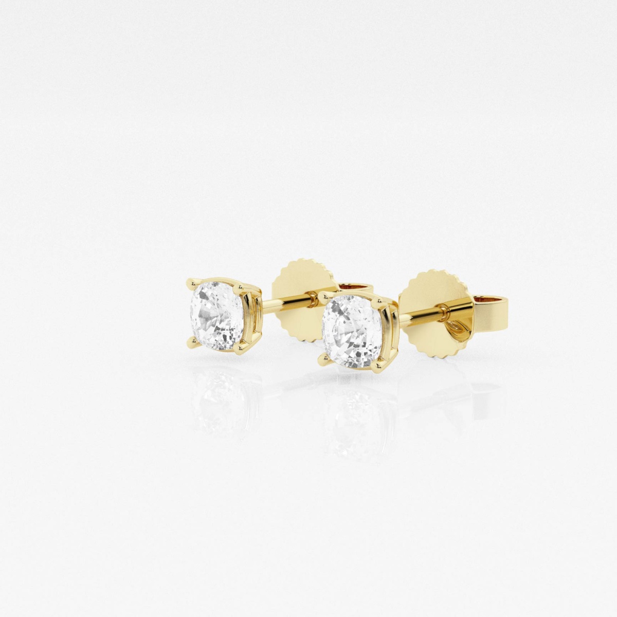 Additional Image 1 for  1/2 ctw Cushion Lab Grown Diamond Solitaire Stud Earrings