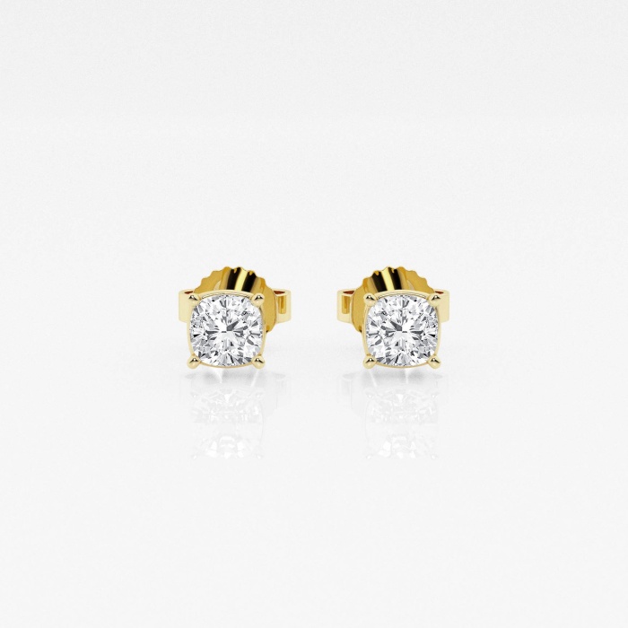 Additional Image 2 for  1/2 ctw Cushion Lab Grown Diamond Solitaire Stud Earrings