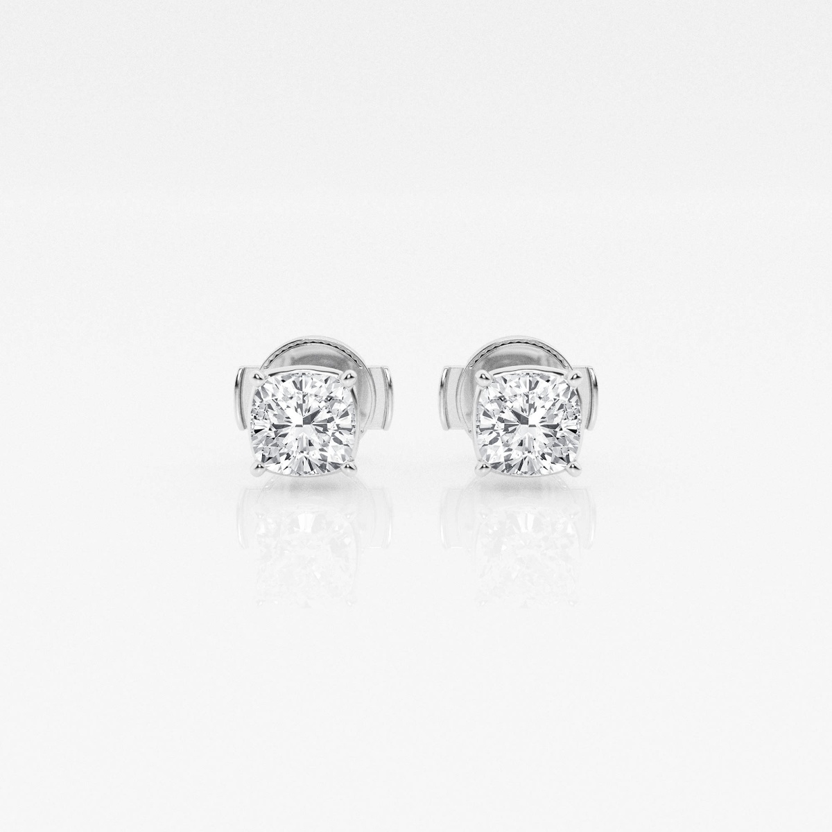Additional Image 2 for  1 ctw Cushion Lab Grown Diamond Solitaire Stud Earrings
