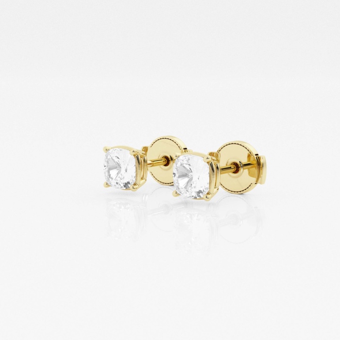 Additional Image 1 for  1 ctw Cushion Lab Grown Diamond Solitaire Stud Earrings