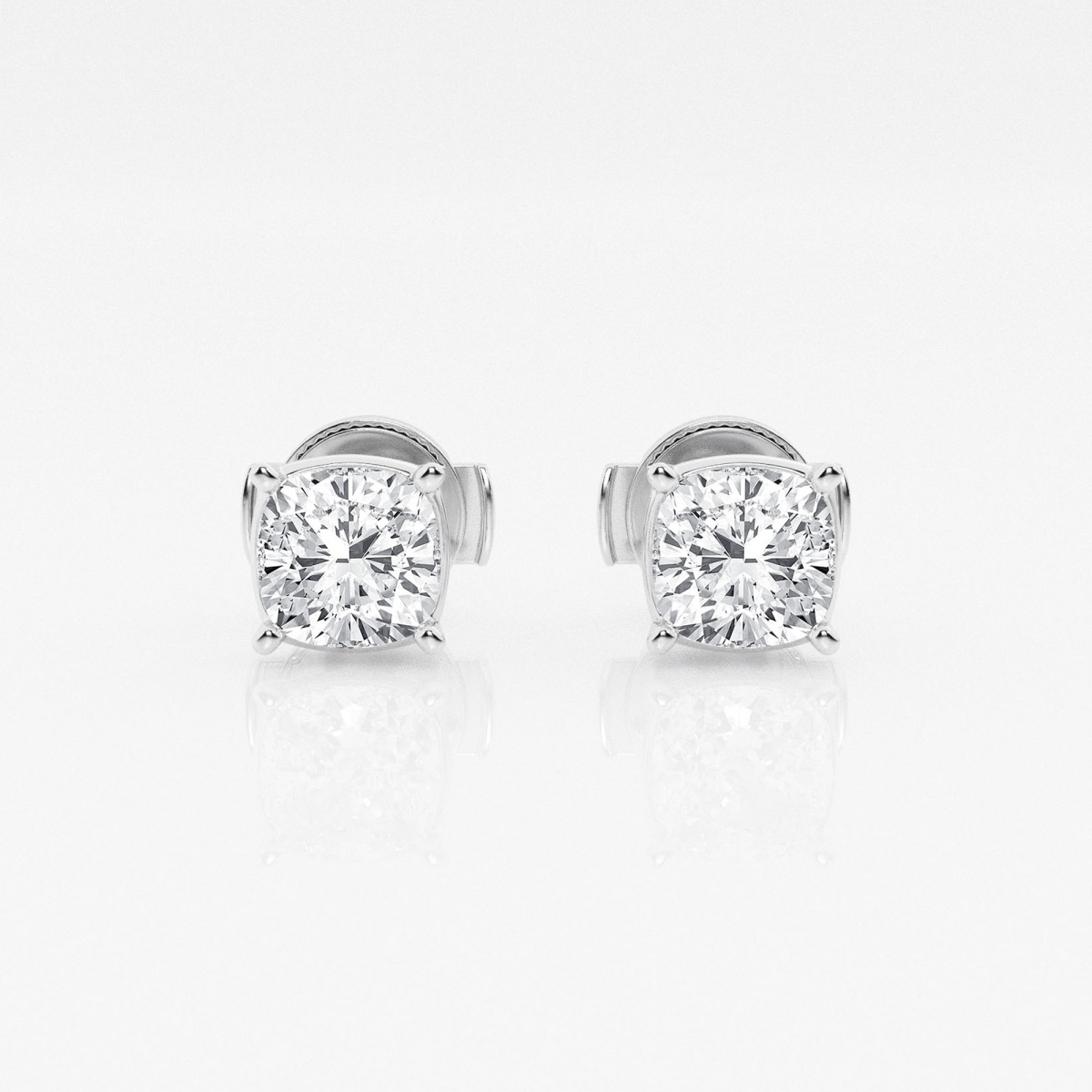 1 1/2 ctw Cushion Lab Grown Diamond Solitaire Certified Stud Earrings