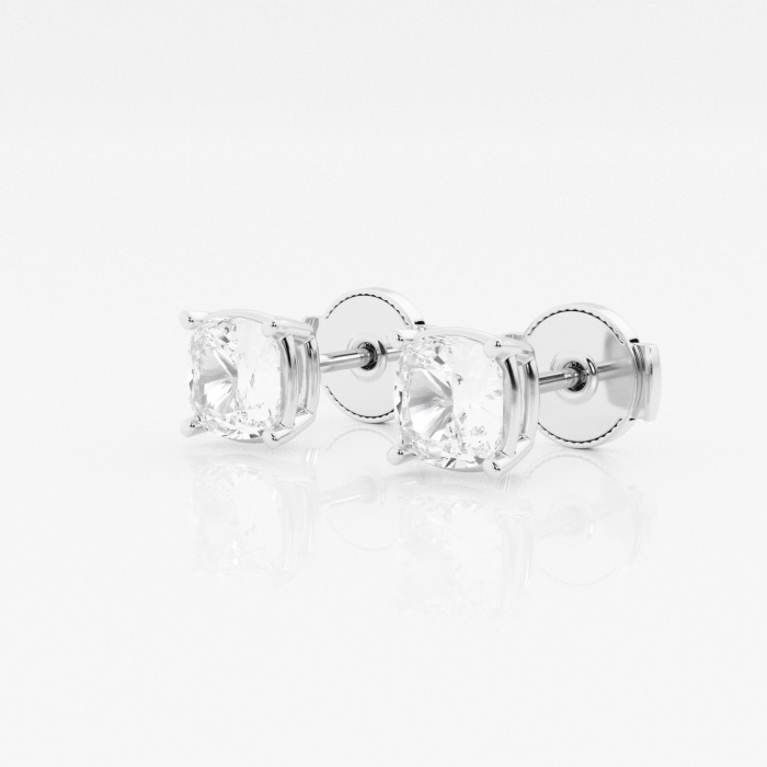 1 1/2 ctw Cushion Lab Grown Diamond Solitaire Certified Stud Earrings
