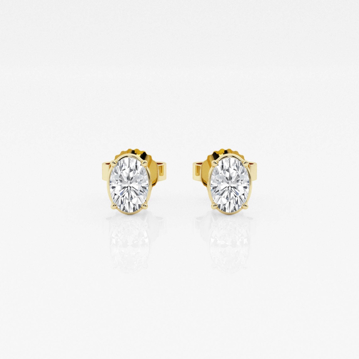 Additional Image 2 for  1/2 ctw Oval Lab Grown Diamond Solitaire Stud Earrings