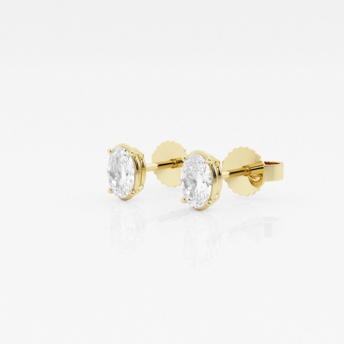 Additional Image 1 for  1/2 ctw Oval Lab Grown Diamond Solitaire Stud Earrings