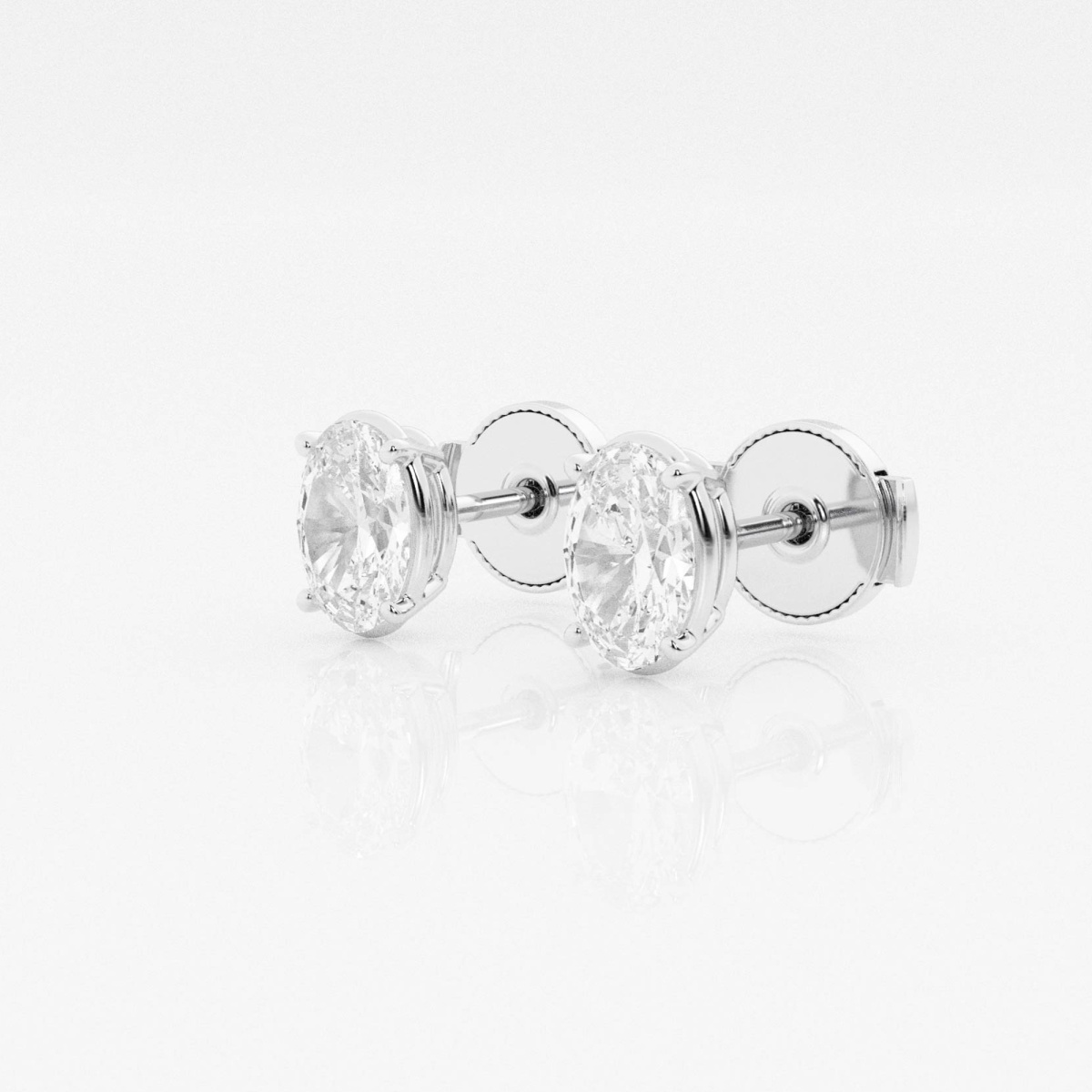 1 ctw Oval Lab Grown Diamond Solitaire Stud Earrings