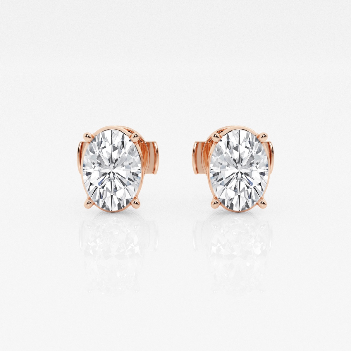 Additional Image 2 for  1 1/2 ctw Oval Lab Grown Diamond Solitaire Certified Stud Earrings
