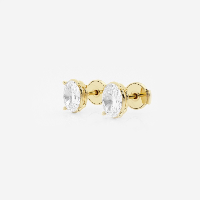 1 1/2 ctw Oval Lab Grown Diamond Solitaire Certified Stud Earrings