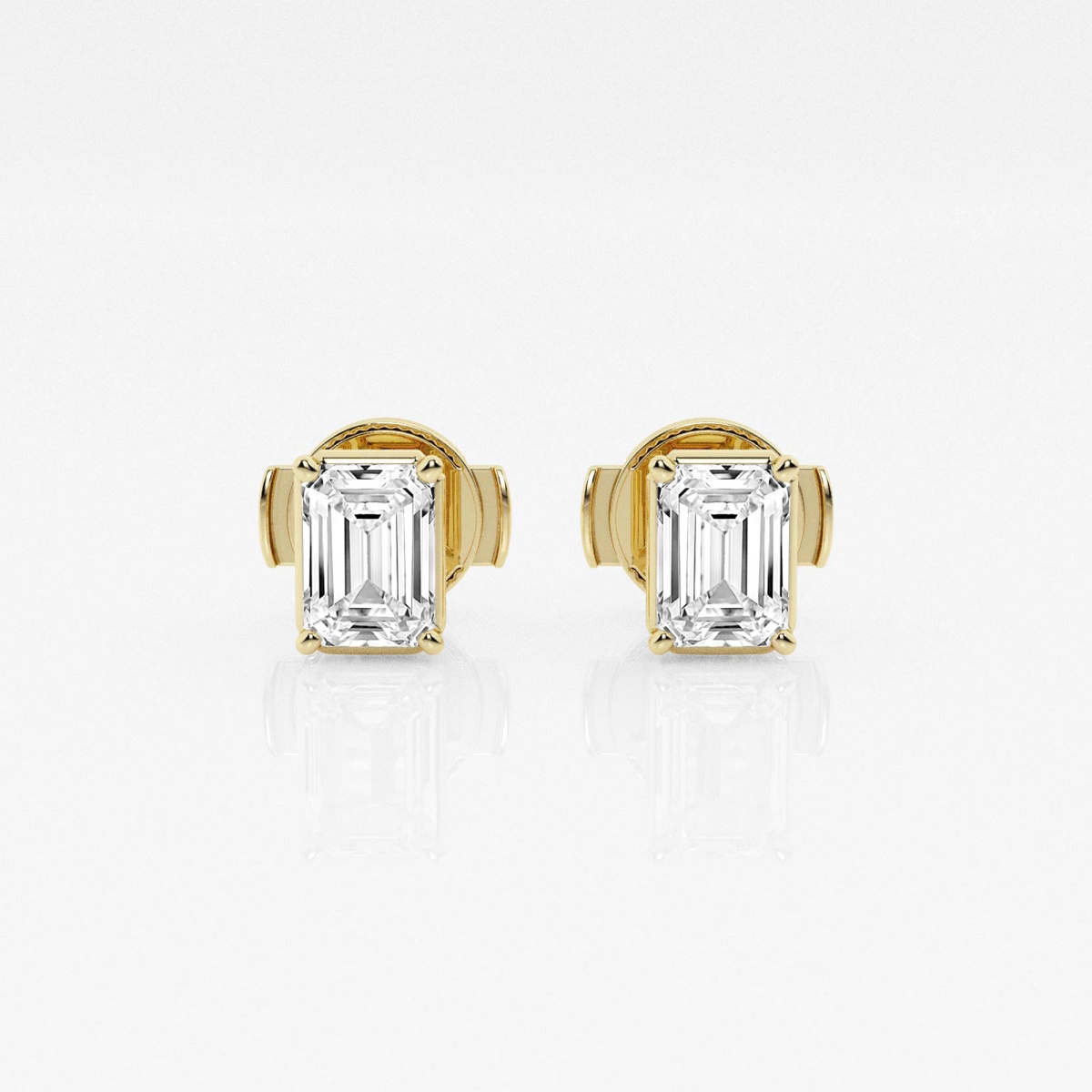 1 ctw Emerald Lab Grown Diamond Solitaire Stud Earrings