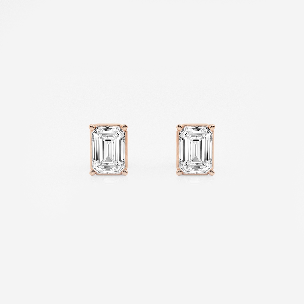 1 1/2 ctw Emerald Lab Grown Diamond Solitaire Certified Stud Earrings