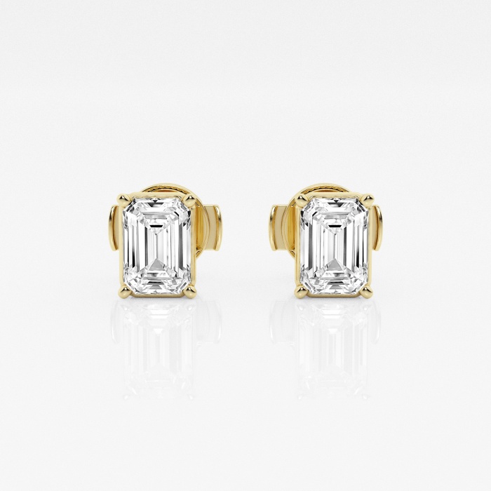 1 1/2 ctw Emerald Lab Grown Diamond Solitaire Certified Stud Earrings