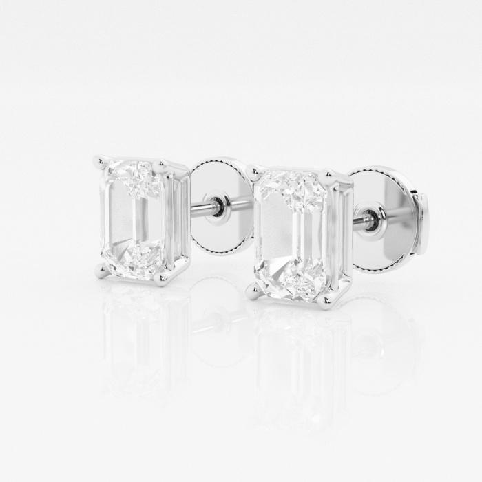 3 ctw Emerald Lab Grown Diamond Solitaire Certified Stud Earrings