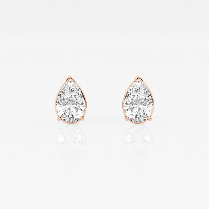 1 ctw Pear Lab Grown Diamond Solitaire Stud Earrings