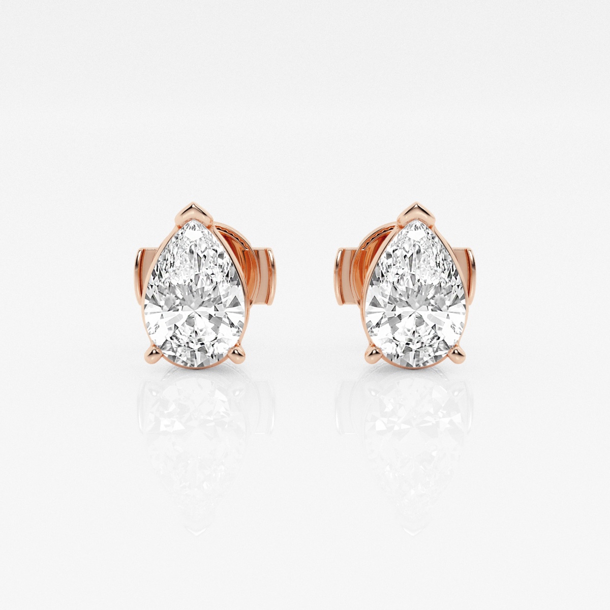 Additional Image 2 for  1 1/2 ctw Pear Lab Grown Diamond Solitaire Certified Stud Earrings