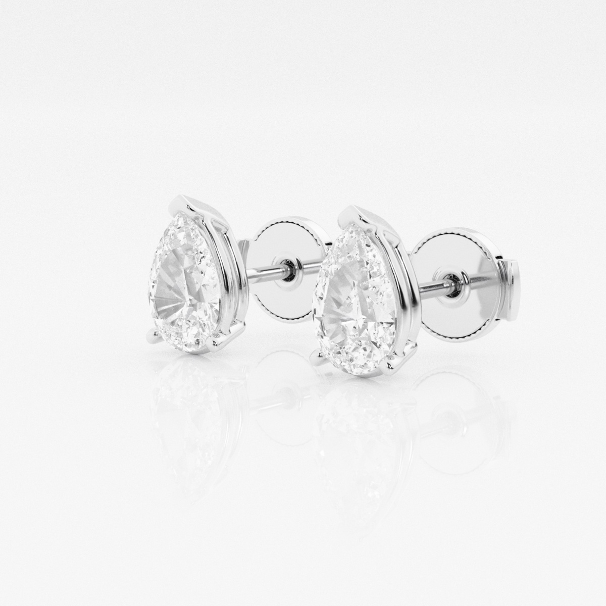 Additional Image 1 for  1 1/2 ctw Pear Lab Grown Diamond Solitaire Certified Stud Earrings