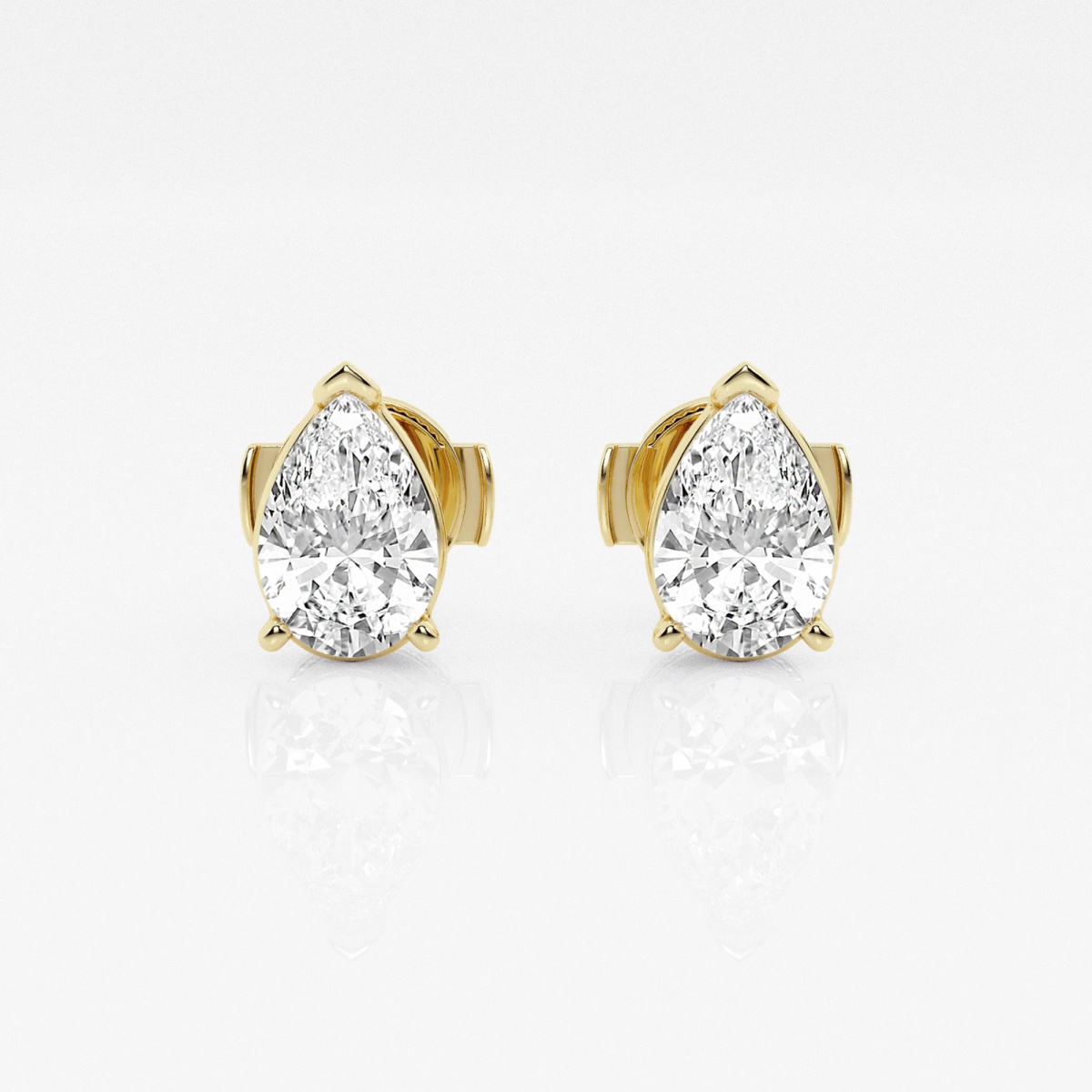 Additional Image 2 for  1 1/2 ctw Pear Lab Grown Diamond Solitaire Certified Stud Earrings
