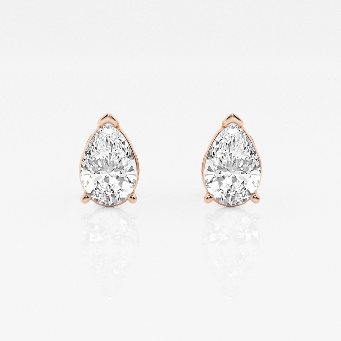 1 1/2 ctw Pear Lab Grown Diamond Solitaire Certified Stud Earrings