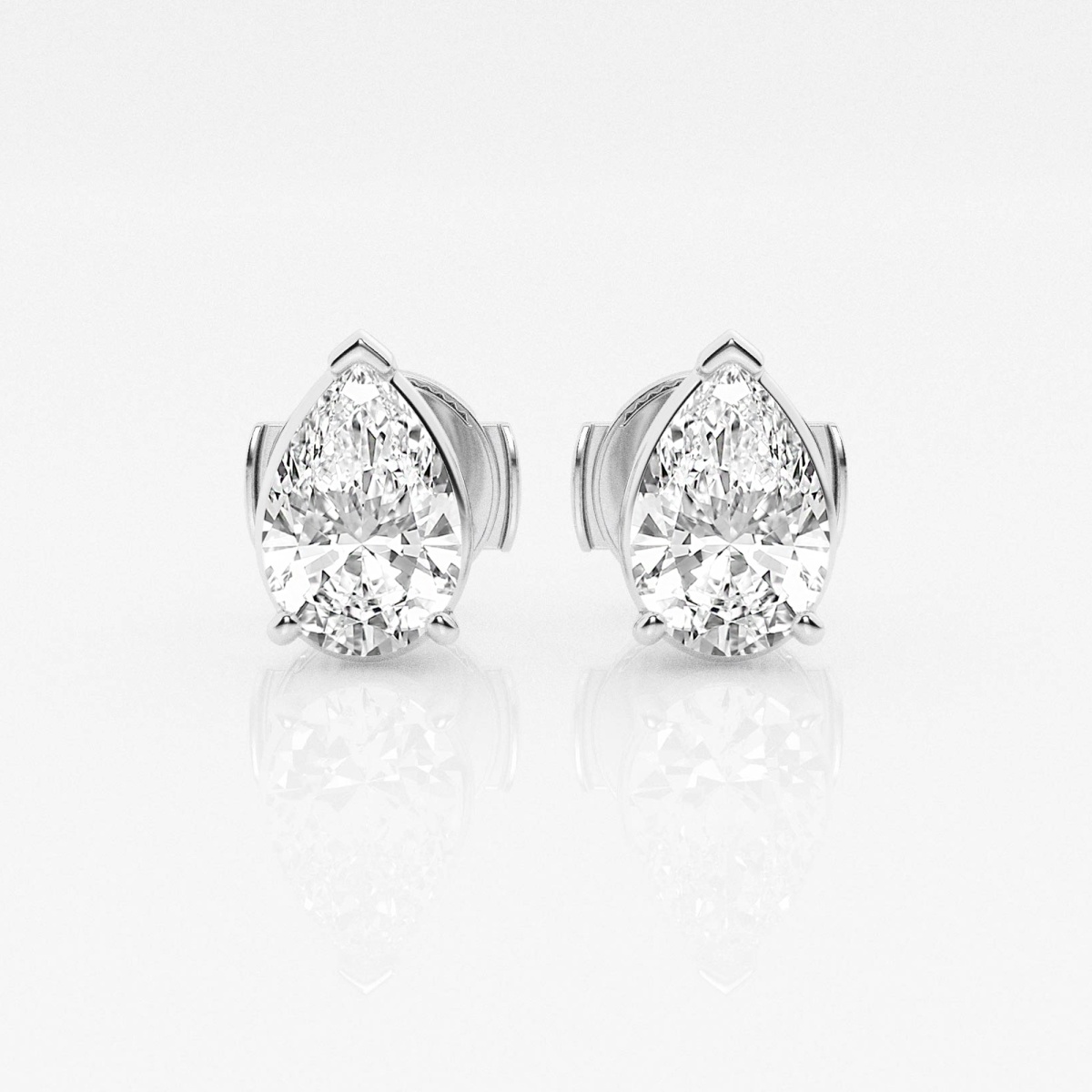 Additional Image 2 for  2 ctw Pear Lab Grown Diamond Solitaire Certified Stud Earrings