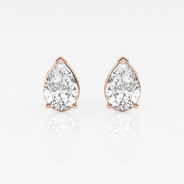 2 ctw Pear Lab Grown Diamond Solitaire Certified Stud Earrings