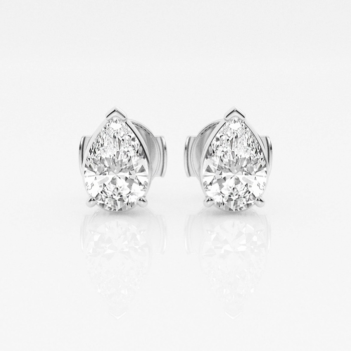 2 ctw Pear Lab Grown Diamond Solitaire Certified Stud Earrings