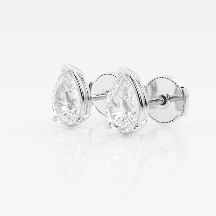 Additional Image 1 for  2 ctw Pear Lab Grown Diamond Solitaire Certified Stud Earrings