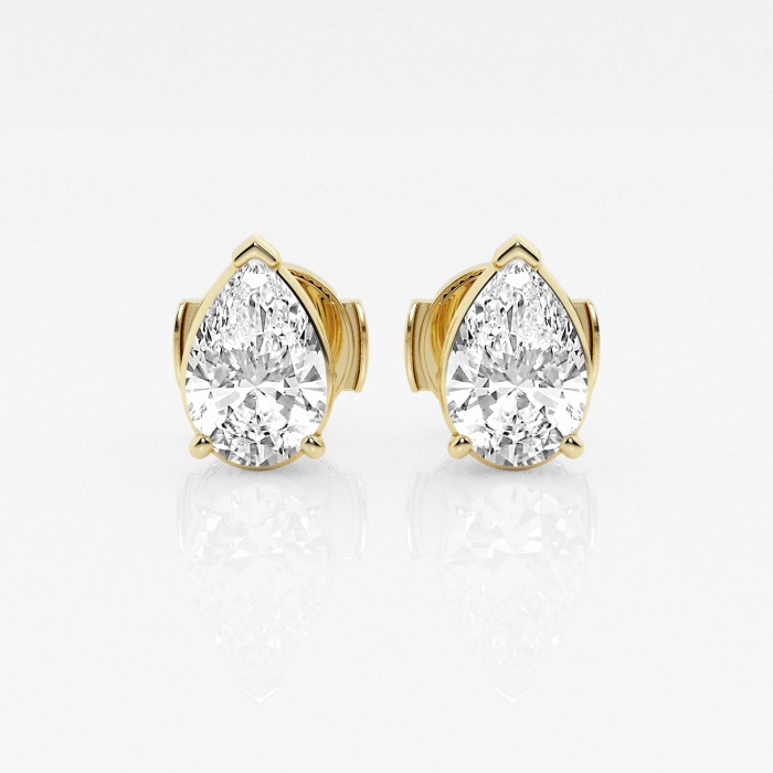 Additional Image 2 for  2 ctw Pear Lab Grown Diamond Solitaire Certified Stud Earrings