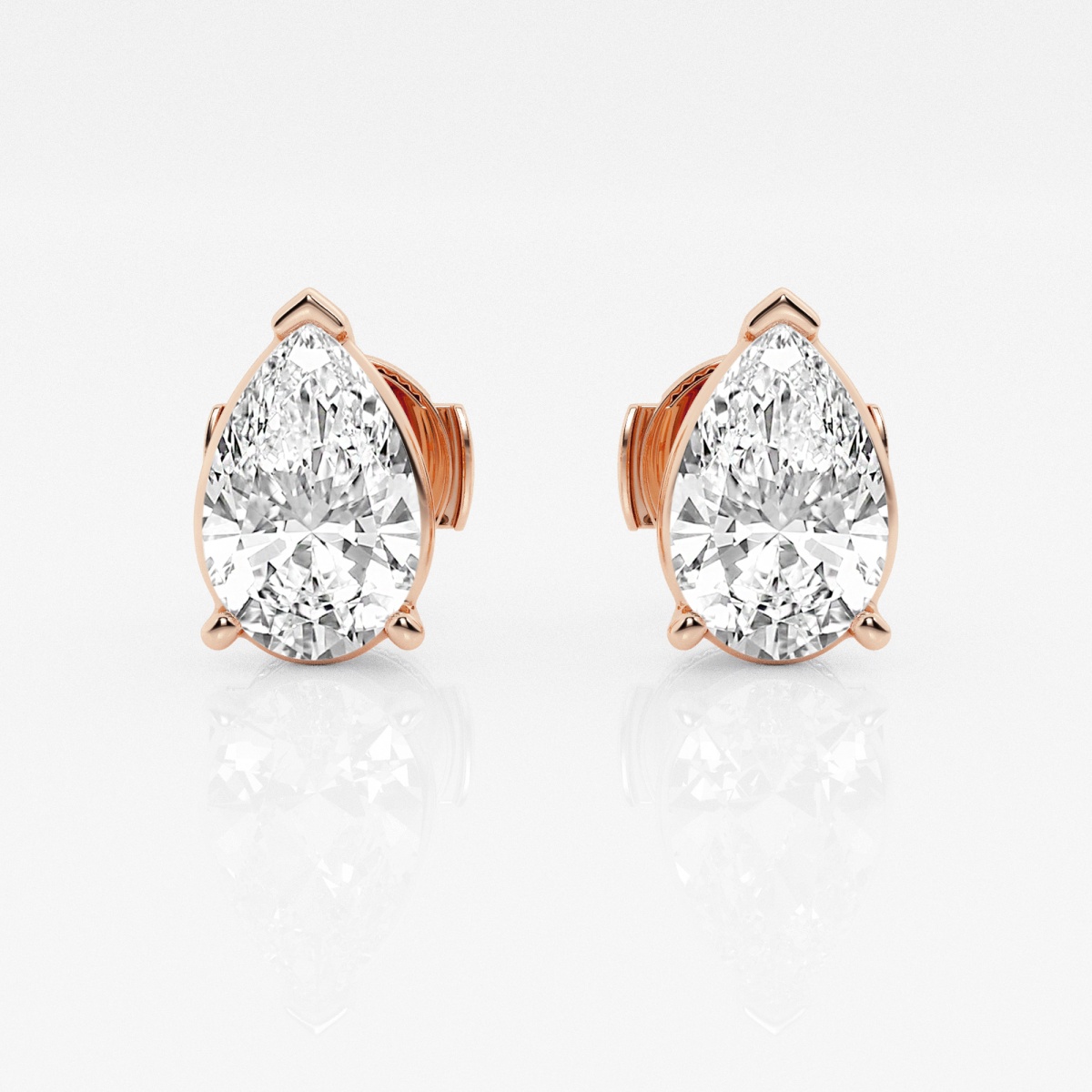 Additional Image 2 for  3 ctw Pear Lab Grown Diamond Solitaire Certified Stud Earrings
