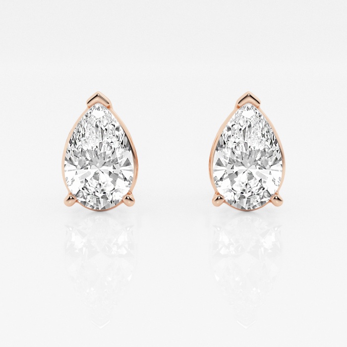3 ctw Pear Lab Grown Diamond Solitaire Certified Stud Earrings