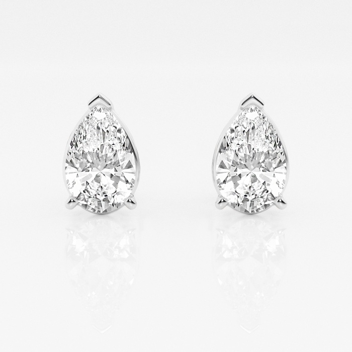 3 ctw Pear Lab Grown Diamond Solitaire Certified Stud Earrings
