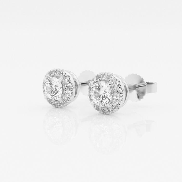 Additional Image 1 for  5/8 ctw Round Lab Grown Diamond Halo Stud Earrings