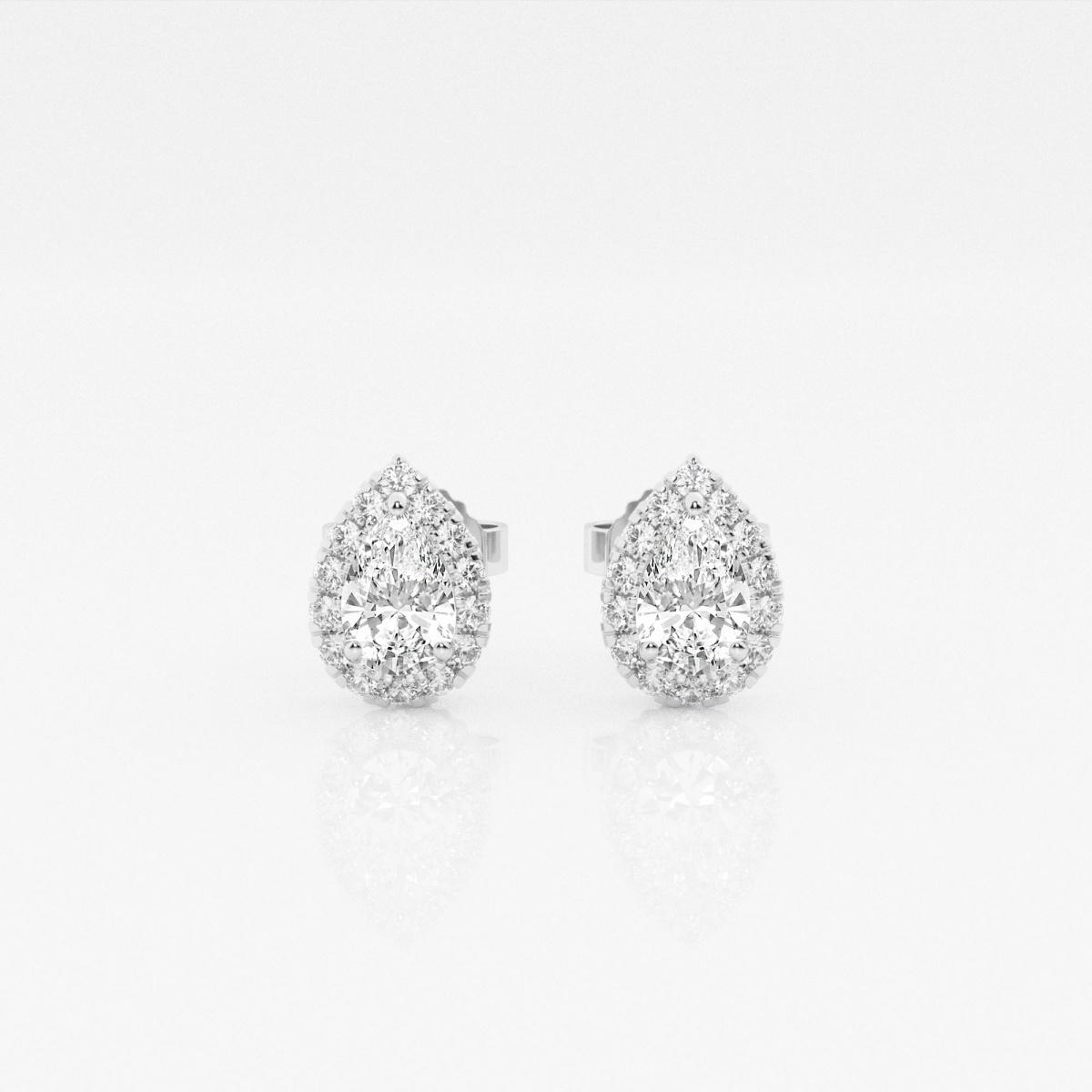 5/8 ctw Pear Lab Grown Diamond Halo Stud Earrings