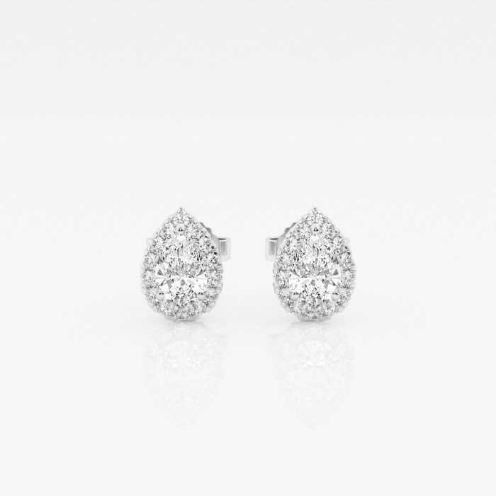 Additional Image 2 for  5/8 ctw Pear Lab Grown Diamond Halo Stud Earrings