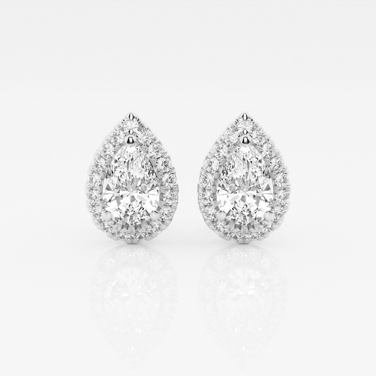 1 7/8 ctw Pear Lab Grown Diamond Halo Certified Stud Earrings