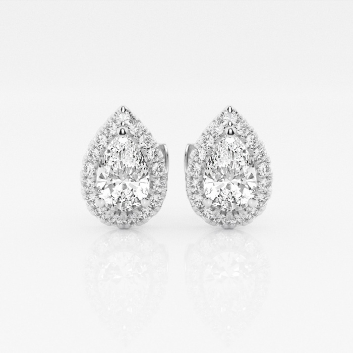 1 7/8 ctw Pear Lab Grown Diamond Halo Certified Stud Earrings