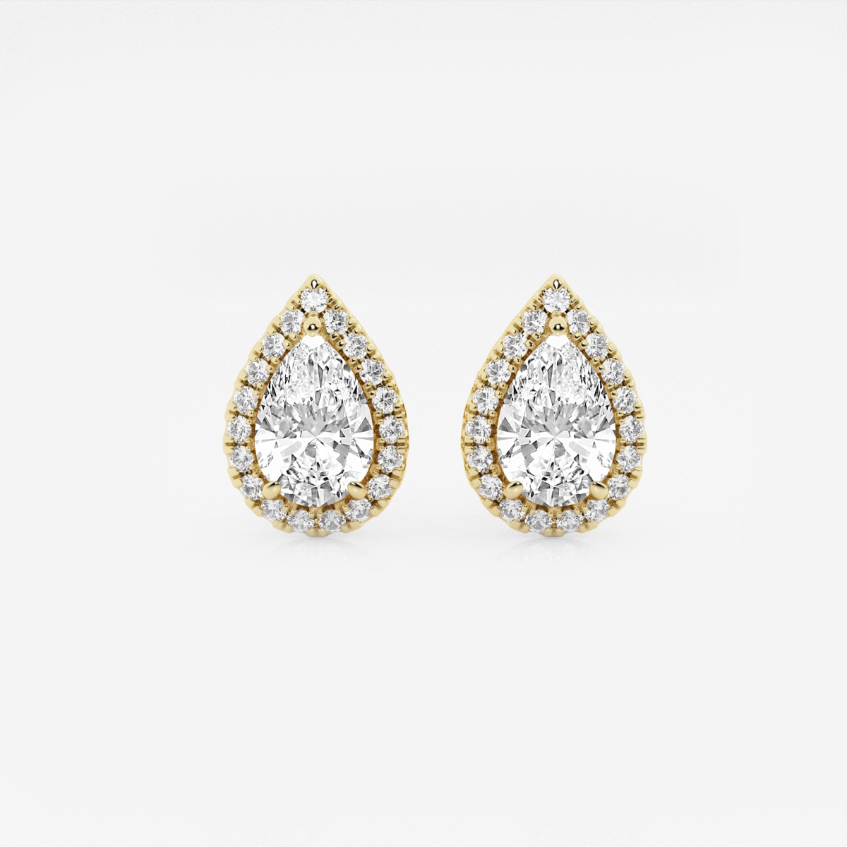 3 1/2 ctw Pear Lab Grown Diamond Halo Certified Stud Earrings