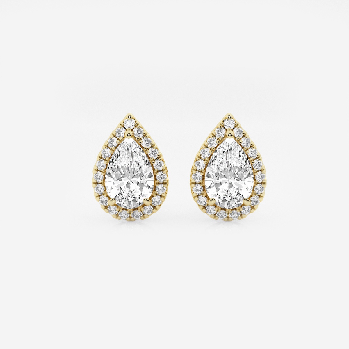 3 1/2 ctw Pear Lab Grown Diamond Halo Certified Stud Earrings