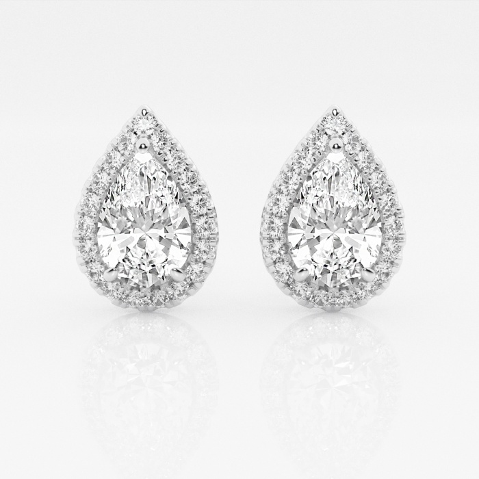 3 1/2 ctw Pear Lab Grown Diamond Halo Certified Stud Earrings