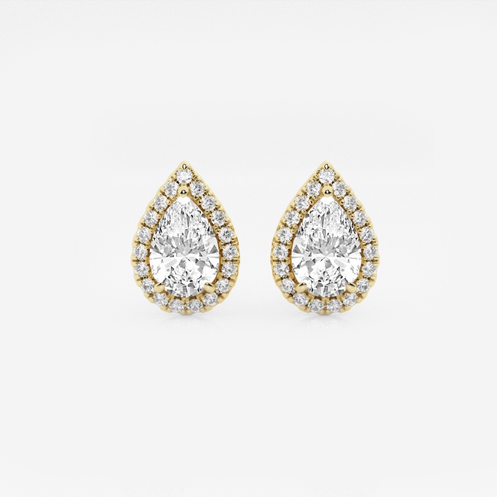 3 1/2 ctw Pear Lab Grown Diamond Halo Certified Stud Earrings