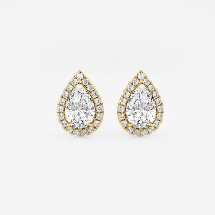3 1/2 ctw Pear Lab Grown Diamond Halo Certified Stud Earrings