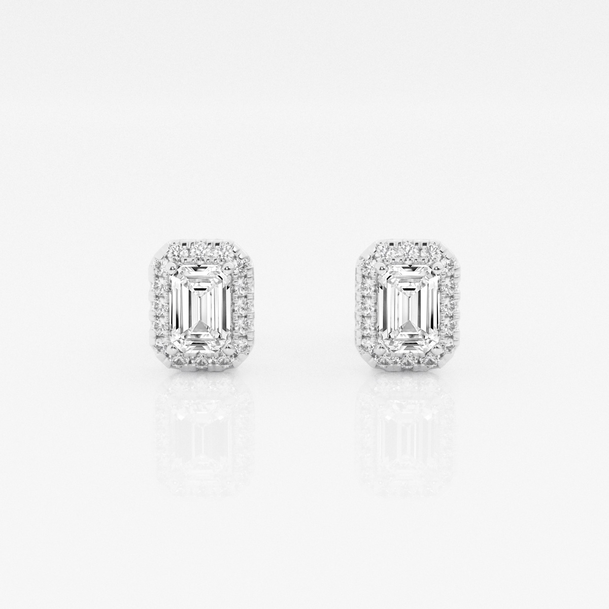 product video for 5/8 ctw Emerald Lab Grown Diamond Halo Stud Earrings