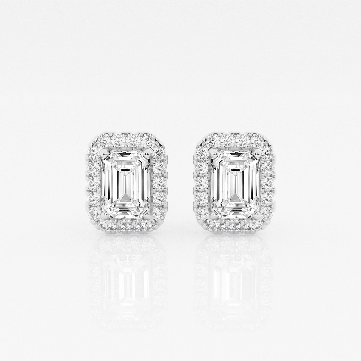 product video for 1 7/8 ctw Emerald Lab Grown Diamond Halo Certified Stud Earrings