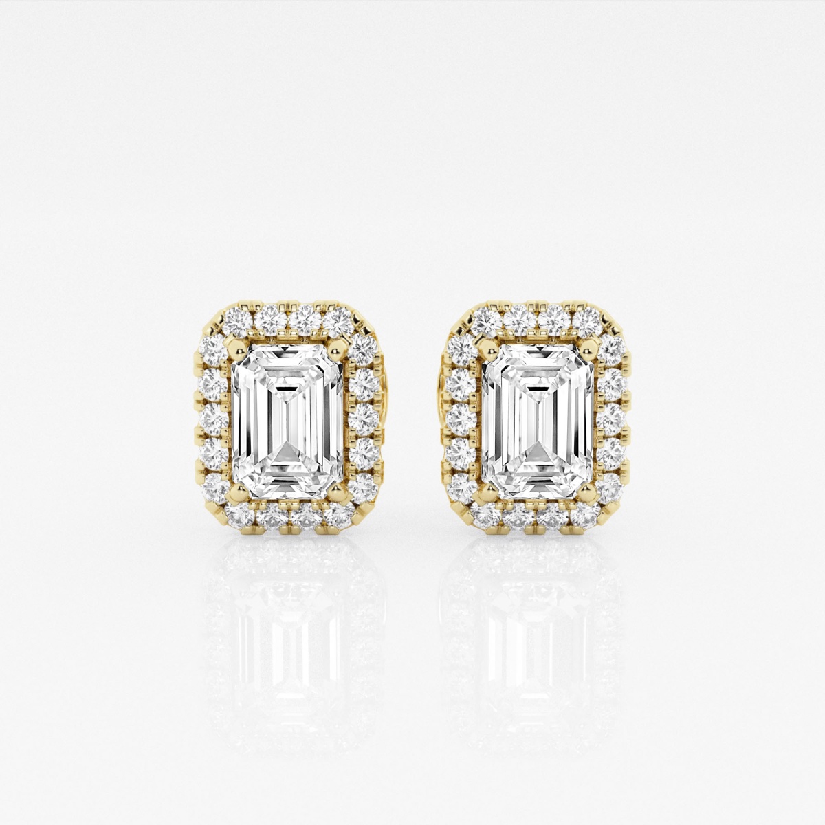 1 3/4 ctw Emerald Lab Grown Diamond Halo Certified Stud Earrings