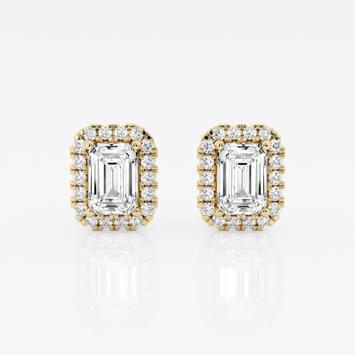 2 1/3 ctw Emerald Lab Grown Diamond Halo Certified Stud Earrings