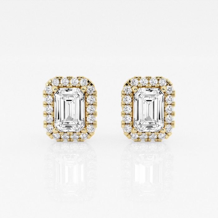 2 1/3 ctw Emerald Lab Grown Diamond Halo Certified Stud Earrings