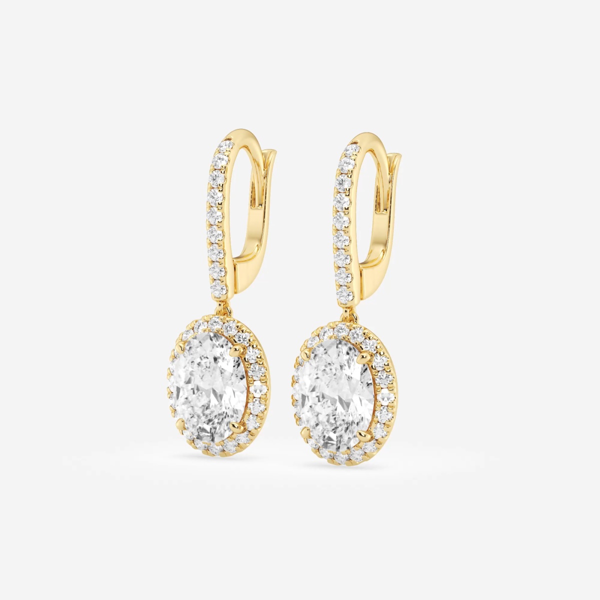 Additional Image 1 for  3 1/2 ctw Oval Lab Grown Diamond Halo Drop Earrings