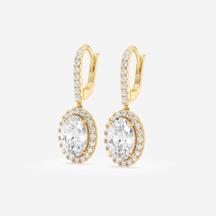 Additional Image 1 for  4 1/2 ctw Oval Lab Grown Diamond Halo Drop Earrings