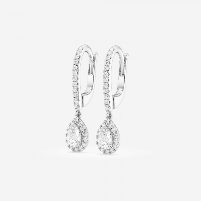 Additional Image 1 for  3/4 ctw Pear Lab Grown Diamond Halo Drop Earrings