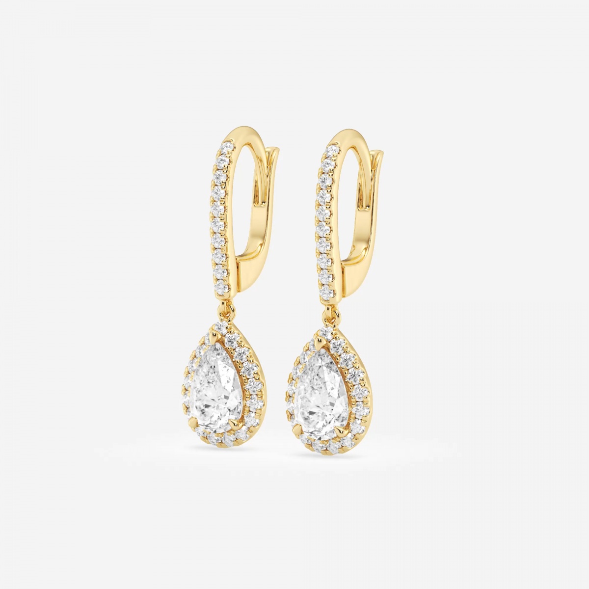Additional Image 1 for  1 7/8 ctw Pear Lab Grown Diamond Halo Drop Earrings