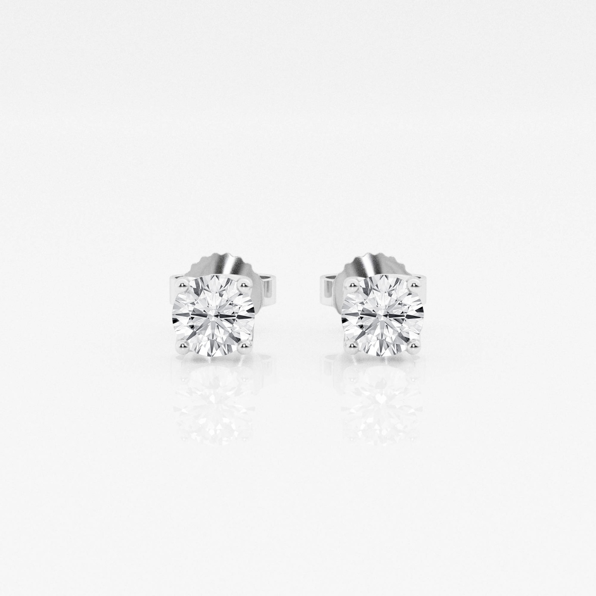 1/2 ctw Round E-F Lab Grown Diamond Twisted Floral Solitaire Stud Earrings