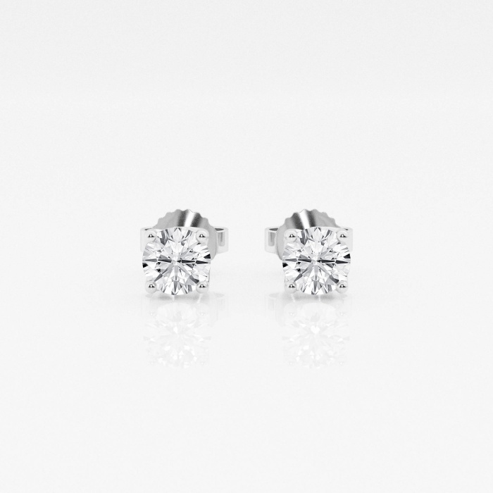 1/2 ctw Round E-F Lab Grown Diamond Twisted Floral Solitaire Stud Earrings