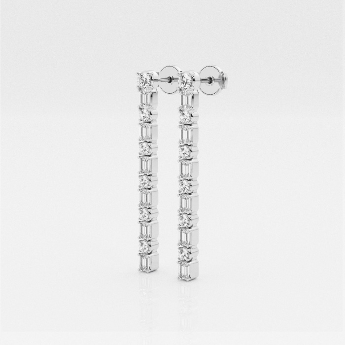 Additional Image 1 for  2 2/3 ctw Round and Emerald Lab Grown Diamond Dangle Earrings